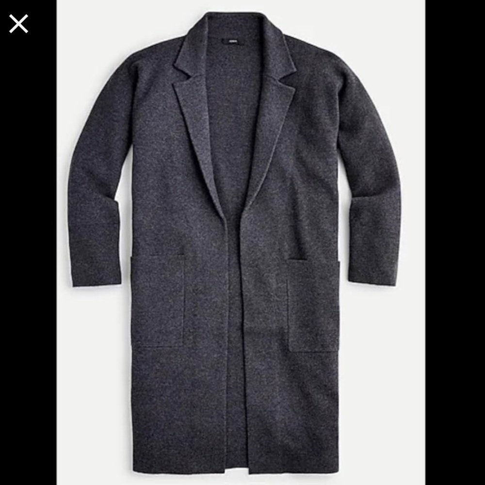 J Crew Ella Open Front Wool Sweater Blazer